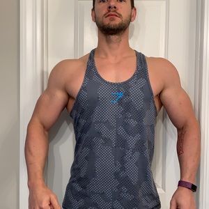 Gymshark Digital Gray Stringer Tank Top